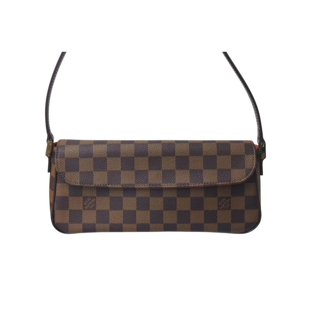 Louis Vuitton leather Damier handbag brown Recoleta